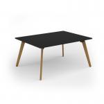 Unity worktable 1600w x 1200d with 4x solid oak legs, top in black UDW1612-BK