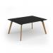 Unity worktable 1600w x 1200d with 4x solid oak legs, top in black UDW1612-BK