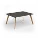 Unity worktable 1600w x 1200d with 4x solid oak legs, top in onyx grey UDW1612-OG