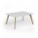 Unity worktable 1600w x 1200d with 4x solid oak legs, top in white UDW1612-WH