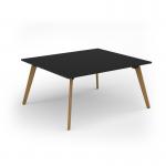 Unity worktable 1600w x 1400d with 4x solid oak legs, top in black UDW1614-BK