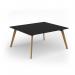 Unity worktable 1600w x 1400d with 4x solid oak legs, top in black UDW1614-BK