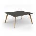 Unity worktable 1600w x 1400d with 4x solid oak legs, top in onyx grey UDW1614-OG