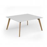 Unity worktable 1600w x 1400d with 4x solid oak legs, top in white UDW1614-WH