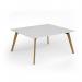 Unity worktable 1600w x 1400d with 4x solid oak legs, top in white UDW1614-WH