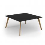 Unity worktable 1600w x 1600d with 4x solid oak legs, top in black UDW1616-BK