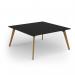 Unity worktable 1600w x 1600d with 4x solid oak legs, top in black UDW1616-BK