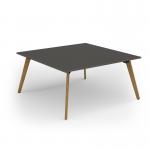 Unity worktable 1600w x 1600d with 4x solid oak legs, top in onyx grey UDW1616-OG