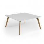 Unity worktable 1600w x 1600d with 4x solid oak legs, top in white UDW1616-WH