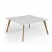 Unity worktable 1600w x 1600d with 4x solid oak legs, top in white UDW1616-WH