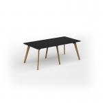 Unity worktable 2000w x 1000d with 4x solid oak legs, top in black UDW2010-BK