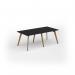 Unity worktable 2000w x 1000d with 4x solid oak legs, top in black UDW2010-BK