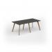 Unity worktable 2000w x 1000d with 4x solid oak legs, top in onyx grey UDW2010-OG