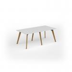 Unity worktable 2000w x 1000d with 4x solid oak legs, top in white UDW2010-WH