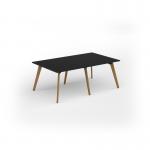 Unity worktable 2000w x 1200d with 4x solid oak legs, top in black UDW2012-BK