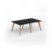 Unity worktable 2000w x 1200d with 4x solid oak legs, top in black UDW2012-BK