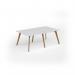 Unity worktable 2000w x 1200d with 4x solid oak legs, top in white UDW2012-WH
