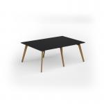Unity worktable 2000w x 1400d with 4x solid oak legs, top in black UDW2014-BK