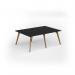 Unity worktable 2000w x 1400d with 4x solid oak legs, top in black UDW2014-BK