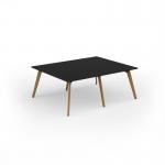 Unity worktable 2000w x 1600d with 4x solid oak legs, top in black UDW2016-BK
