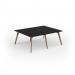 Unity worktable 2000w x 1600d with 4x solid oak legs, top in black UDW2016-BK