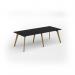 Unity worktable 2400w x 1000d with 4x solid oak legs, top in black UDW2410-BK