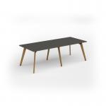Unity worktable 2400w x 1000d with 4x solid oak legs, top in onyx grey UDW2410-OG