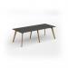 Unity worktable 2400w x 1000d with 4x solid oak legs, top in onyx grey UDW2410-OG