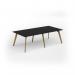 Unity worktable 2400w x 1200d with 4x solid oak legs, top in black UDW2412-BK
