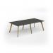Unity worktable 2400w x 1200d with 4x solid oak legs, top in onyx grey UDW2412-OG