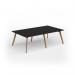 Unity worktable 2400w x 1400d with 4x solid oak legs, top in black UDW2414-BK
