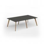 Unity worktable 2400w x 1400d with 4x solid oak legs, top in onyx grey UDW2414-OG
