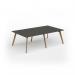 Unity worktable 2400w x 1400d with 4x solid oak legs, top in onyx grey UDW2414-OG