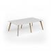 Unity worktable 2400w x 1400d with 4x solid oak legs, top in white UDW2414-WH