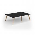 Unity worktable 2400w x 1600d with 4x solid oak legs, top in black UDW2416-BK