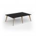 Unity worktable 2400w x 1600d with 4x solid oak legs, top in black UDW2416-BK