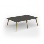 Unity worktable 2400w x 1600d with 4x solid oak legs, top in onyx grey UDW2416-OG
