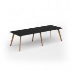 Unity worktable 2800w x 1000d with 4x solid oak legs, top in black UDW2810-BK