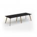 Unity worktable 2800w x 1000d with 4x solid oak legs, top in black UDW2810-BK