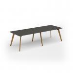Unity worktable 2800w x 1000d with 4x solid oak legs, top in onyx grey UDW2810-OG