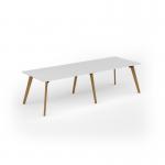 Unity worktable 2800w x 1000d with 4x solid oak legs, top in white UDW2810-WH