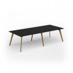 Unity worktable 2800w x 1200d with 4x solid oak legs, top in black UDW2812-BK