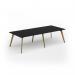 Unity worktable 2800w x 1200d with 4x solid oak legs, top in black UDW2812-BK
