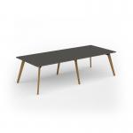 Unity worktable 2800w x 1200d with 4x solid oak legs, top in onyx grey UDW2812-OG