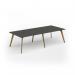 Unity worktable 2800w x 1200d with 4x solid oak legs, top in onyx grey UDW2812-OG
