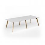 Unity worktable 2800w x 1200d with 4x solid oak legs, top in white UDW2812-WH