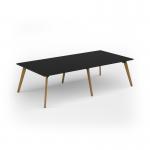 Unity worktable 2800w x 1400d with 4x solid oak legs, top in black UDW2814-BK