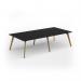 Unity worktable 2800w x 1400d with 4x solid oak legs, top in black UDW2814-BK