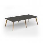 Unity worktable 2800w x 1400d with 4x solid oak legs, top in onyx grey UDW2814-OG