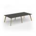 Unity worktable 2800w x 1400d with 4x solid oak legs, top in onyx grey UDW2814-OG
